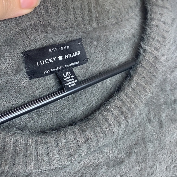 Fuzzy grey Lucky Brand sweater. Like new condition - Picture 3 of 3